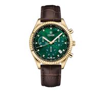 COVER Reloj de mujer con correa de cuero o acero inoxidable con cristal de zafiro CO207 Valentina Chrono 5 ATM, Oro Verde Correa de Cuero