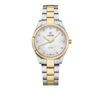 COVER Valentina CO224 Mini reloj de mujer con correa de acero inoxidable y cristal de zafiro 5 ATM, Bicolor/Nacar