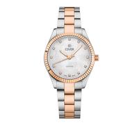 COVER Valentina CO224 Mini reloj de mujer con correa de acero inoxidable y cristal de zafiro 5 ATM, Bicolor Rosa/Nácar