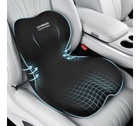 Coverado Cojín Lumbar y Cojín del Asiento para Coche, One-Pieces, Esponja de Memoria ergonómica Almohadas lumbares Cojín para Aliviar el Dolor de Espalda, Soporte Lumbar para Oficina