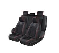 Coverado Funda Asiento Coche Cuero para 5 Plazas, Respirable Protector Asiento Coche con Granos en Relieve, Impermeable Fundas Coche Asientos Completo Universales para Sedán SUV Camioneta