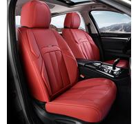 Coverado Funda para asiento de coche, funda para asiento delantero de coche, piel premium, ajuste universal, impermeable, cojín antideslizante para la mayoría de los coches, color rojo