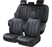 Coverado Fundas de Asiento de automóvil, Fundas de Asiento Delantero y Trasero de Piel de napa, 5 Piezas, Protectores universales de Asiento de Coche, Juego Completo de Ajuste