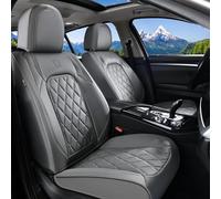 Coverado Fundas de asiento de coche, fundas de asiento delantero, paquete de 2 fundas de asiento de piel sintética de lujo para automóviles, protector de asiento de coche impermeable, funda de asiento