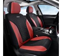 Coverado Fundas de asiento de coche para asientos delanteros, protectores de asiento impermeables para automóvil, paquete de 2, protectores de cuero y malla, ajuste universal para SUV, camiones