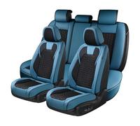 Coverado Fundas de Asiento, Protectores de Asiento de Coche de Piel sintética Transpirable con Granos en Relieve, Ajuste Universal para la mayoría de los Coches, sedanes, SUV y Camiones, Azul