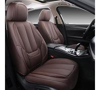Coverado Fundas para Asientos Delanteros, 2 Piezas, Protectores de Asiento de automóvil de Cuero Nappa Impermeables, Ajuste Universal para la mayoría de Las camionetas SUV sedán, marrón