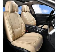 Coverado Fundas para Asientos Delanteros y Traseros, 5 Piezas, Tener Almohada de Cabeza, Juego Completo de Protectores de Asiento de automóvil de Cuero Nappa a Prueba de Agua, Accesorios universales