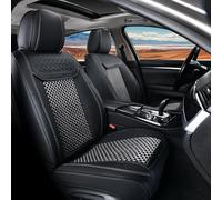 Coverado Juego completo de fundas de asiento de coche, 2 en 1, impermeables, de cuero, para asiento de automóvil, ajuste universal para la mayoría de coches, SUV y camiones (negro y gris)