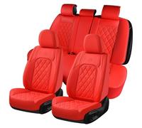 Coverado Juego Completo de Fundas de Asiento de Coche, 5 Fundas de Asiento universales para automóviles, Fundas de Asiento Impermeables de Piel sintética de Lujo, Protector de Asiento Delantero y