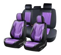 Coverado Juego Completo de Fundas de Asiento de Coche, 5 Piezas de Protector de Asiento de Coche con Soporte Lumbar y reposacabezas extraíble, cojín de Cuero Transpirable para Asiento Delantero y