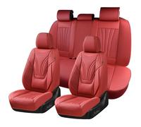 Coverado Juego Completo de Fundas de Asiento de Coche, 5 Piezas, Protector de Asiento de Coche con Soporte Lumbar y reposacabezas extraíble, cojín de Cuero Transpirable para Asiento Delantero y