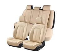 Coverado Juego Completo de Fundas de Asiento de Coche, Color Beige, Fundas de Asiento de Coche, Fundas de Asiento Delantero y Trasero, cojín de Asiento de Coche Impermeable, Protector de Asiento de