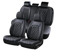 Coverado Juego Completo de Fundas de Asiento de Coche, Fundas de Asiento Delantero y Trasero para automóviles, Fundas de Asiento Impermeables de Piel sintética de Lujo, Fundas de Asiento de Coche