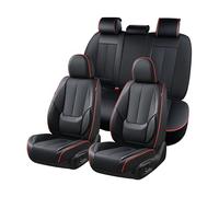 Coverado Juego Completo de Fundas de Asiento de Coche, Fundas de Asiento para Coche, Protector de Asiento de Coche Negro, Impermeable, cojín de Asiento de Coche de Piel de napa, Fundas de Asiento