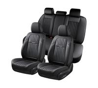 Coverado - Juego completo de fundas de cuero napa para asientos delanteros y traseros de coche, protector de asiento de coche de 5 plazas, ajuste universal para la mayoría de los coches