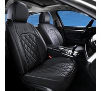 Coverado Universales Fundas de Asientos Delanteros para automóviles, Fundas de Protección de Asientos Impermeables de Cuero Artificial para la mayoría de Coches, Camiones, SUV o Furgonetas