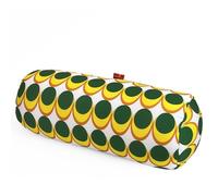 COVERBAGBCN - Cojín Cilíndrico Anti-Estrés Relax | Alivio Cervicales y Lumbares | Relleno de Bolitas Confortables | Tejido Lycra Suave al Tacto | Lavable en Máquina | 35x15 cm (Elipses)