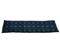 COVERBAGBCN- Saco Térmico Cervical | Relleno Huesos de Cereza | Doble Funda Lavable | Terapia Calor y Frío | 50x14 cm | 850 gr (Cuadros escoceses Tartan azul y verde)
