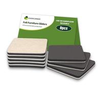 COVERCORNER Deslizadores de muebles para suelos de madera dura, 8 unidades, deslizadores cuadrados de 5 pulgadas para mover muebles, almohadillas de fieltro para suelos de madera dura