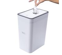 Covered Bathroom Trash Can - Bin Slim Basura con Lid, Space-Saving Waste Container For Small Bathrooms | Modern Rubbish Holder, Narrow Design Dustbin Home, Office, Bedroom, Kitchen, Compact
