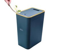 Covered Bathroom Trash Can - Bin Slim Basura con Lid, Space-Saving Waste Container For Small Bathrooms | Modern Rubbish Holder, Narrow Design Dustbin Home, Office, Bedroom, Kitchen, Compact