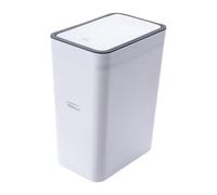 Covered Bathroom Trash Can - Waste Container, Press Top Lid For Bedroom | Slim Profile | Dog Proof Garbage Container Bin | Press Top Lid, Odor Lock Seal, Compact Frame For Bathroom, Office, Restroom