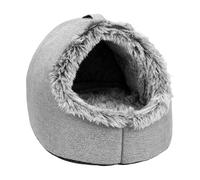 Covered Cat Bed Warm - Calming Nest with Handle Dog Sleeping Indoor
