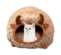 Covered Cat Bed, Yak Shaped Warm Pet Bed, Cat Caves For Indoor Use, Semi-Enclosed Dog Tent Bed, Pet Bed with Cover For Cats, Warm Cat Nest For Winter, Indoor Outdoor Pet Tent Bed