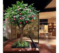 Covered Outdoor Faux Apple Tree, UV-Resistant Fake Plant Tall Artificial, Full Canopy Fruit for Event Decor(2M)