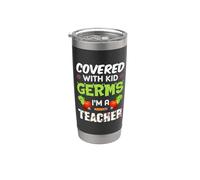 Covered With Kid Germs I'm A Teacher Teach School Teachers Vaso térmico de acero inoxidable de doble pared