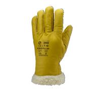 COVERGUARD Lot de 6 - Gants EUROWINTER ISLANDE - Cuir de vachette pleine fleur jaune - Fourrure synthétique en polyamide Taille 9 - Gants de travail