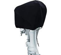 Coverify Cubierta para motor de barco de motor fueraborda impermeable 600D Oxford, funda protectora para motor fueraborda, semicubierta apta para motores de hasta 48 x 27 x 35 cm, color negro