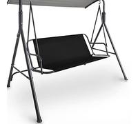 Coverify Funda de asiento oscilante de repuesto, duradera 600D de tela Oxford para silla oscilante de jardín, funda para asiento oscilante al aire libre, 138x48x48 cm, color negro