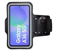 CoverKingz Brazalete deportivo para Samsung Galaxy A36 - Bolsillo para el brazo con compartimento para llaves Soporte para parte superior del brazo - Pulsera deportiva para teléfono móvil - Negro