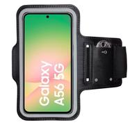 CoverKingz Brazalete deportivo para Samsung Galaxy A56 - Bolsillo para el brazo con compartimento para llaves Soporte para parte superior del brazo - Pulsera deportiva para teléfono móvil - Negro