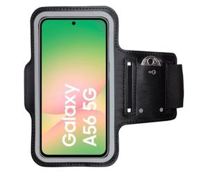 CoverKingz Brazalete deportivo para Samsung Galaxy A56 - Bolsillo para el brazo con compartimento para llaves Soporte para parte superior del brazo - Pulsera deportiva para teléfono móvil - Negro