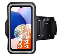 CoverKingz Brazalete movil Running para Samsung Galaxy A14 - Funda movil Correr con Compartimento para Llaves para Samsung Galaxy A14, Porta movil Running para móviles Color Negro