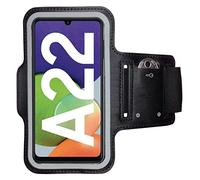 CoverKingz Brazalete movil Running para Samsung Galaxy A22 4G - Funda movil Correr con Compartimento para Llaves para Galaxy A22 4G - Porta movil Running para móviles Color Negro