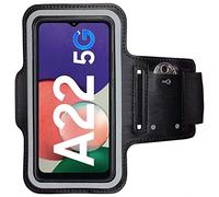 CoverKingz Brazalete movil Running para Samsung Galaxy A22 5G - Funda movil Correr con Compartimento para Llaves para Galaxy A22 5G - Porta movil Running para móviles Color Negro
