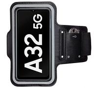 CoverKingz Brazalete movil Running para Samsung Galaxy A32 5G - Funda movil Correr con Compartimento para Llaves para Galaxy A32 5G - Porta movil Running para móviles Color Negro