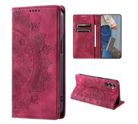 CoverKingz Funda para Samsung Galaxy A15 4G - Funda con tarjetero - Funda plegable diseño mandala rojo