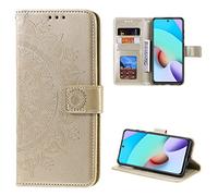 CoverKingz Fundas con Tapa para móvil Xiaomi Redmi Note 11 Pro/Note 11 Pro Plus - Fundas Tipo Libro con Ranura para Tarjetas, para Redmi Note 11 Pro/Pro Plus Cover - Motivo de Mandala Oro