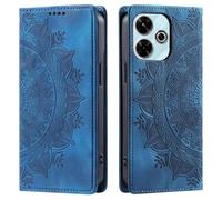 CoverKingz Handyhülle für Xiaomi Redmi 13 5G/4G - Handytasche mit Kartenfach Klapphülle Cover - Handy Hülle klappbar Motiv Mandala Blau
