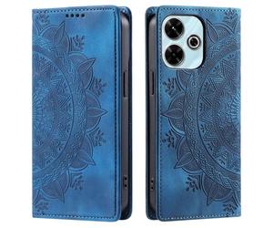 CoverKingz Handyhülle für Xiaomi Redmi 13 5G/4G - Handytasche mit Kartenfach Klapphülle Cover - Handy Hülle klappbar Motiv Mandala Blau