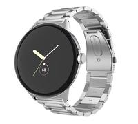 CoverKingz Pulsera de eslabones de acero inoxidable compatible con Google Pixel Watch 1/2/3 - Correa de repuesto de 22 mm de acero inoxidable - Pulsera de metal plateada, 175 Millimeter, Acero