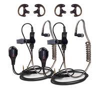 Covert - Auricular acústico con micrófono para Baofeng UV-5R Walkie Talkies, auriculares de vigilancia y PTT compatible con radios de 2 vías, marcas Baofeng y Kenwood, Puxing, Wouxun (2 unidades), color negro