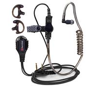 Covert - Auricular de Tubo acústico con micrófono para walkie talkies Baofeng UV-5R, Auriculares de vigilancia y PTT Compatible con radios de 2 vías Marcas Baofeng y Kenwood, Puxing, Wouxun (Negro)