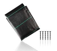 CoverUp! Malla antihierbas - Malla geotextil Permeable al Agua y Transpirable - protección contra Las Malas Hierbas Resistente, Incluyendo Anclajes de sujeción - Diferentes tamaños (2m x 5m = 10m²)