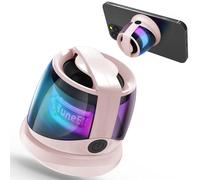 COVERY Mini Altavoz Bluetooth Magnético con Luces RGB TWS Estéreo IPX4 Impermeable 10 Horas de Tiempo de Reproducción de Bolsillo Soporte Magnético para iPhone Android Rosa